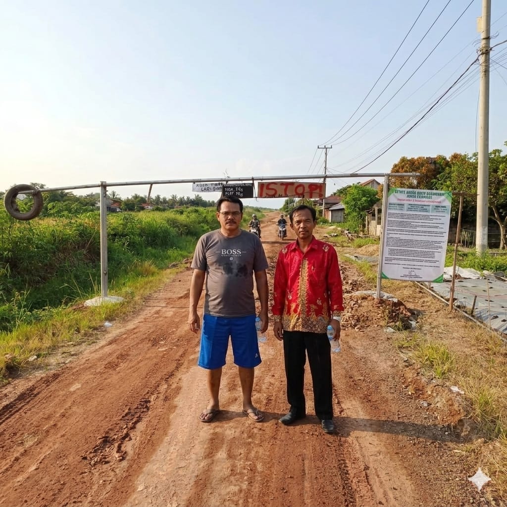 Lapor Pak Gubernur…!!!  Jalan Milik Pemerintah Provinsi di Portal, Diduga Dijadikan Ajang Pungli Oleh Oknum Kakam Khoirul Anam Cs.
