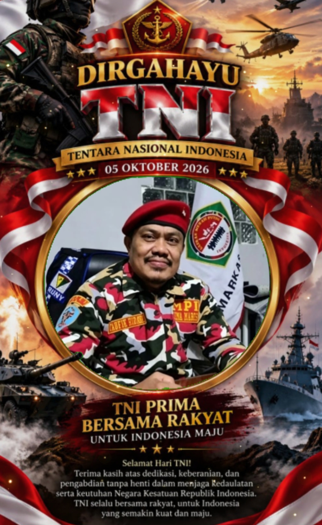 Panglima LMPI Taufik Hidayat: Dirgahayu ke-81 TNI! Bersama Rakyat, Berdiri di Barisan Rakyat untuk Membela Kepentingan Rakyat